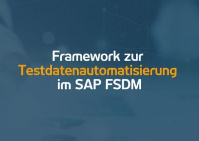 Framework zur Testdatenautomatisierung im SAP FSDM | 10.11.21