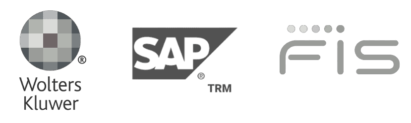 Wolters Kluwer, FIS, SAP TRM Logo